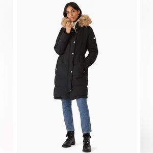 Kate Spade Black Puffer Coat with Fur Hood